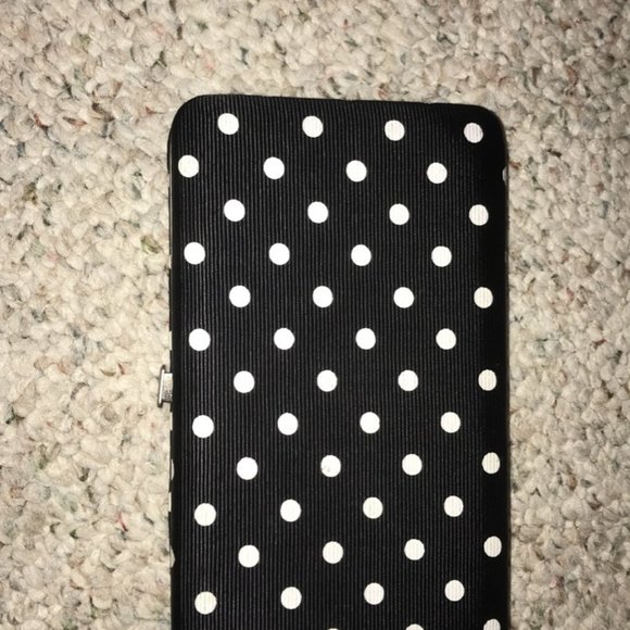 Black and White Polka Dot Initial A wallet - Picture 2 of 4